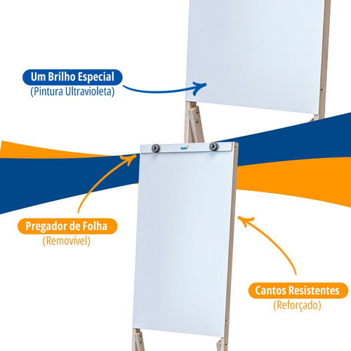 Flip Chart Quadro Branco Lousa Cavalate Slim Pregador Bloco