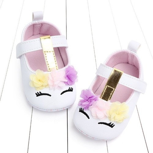 Zapatos De Unicornio Para Bebe Hermosos Zapatitos Blancos