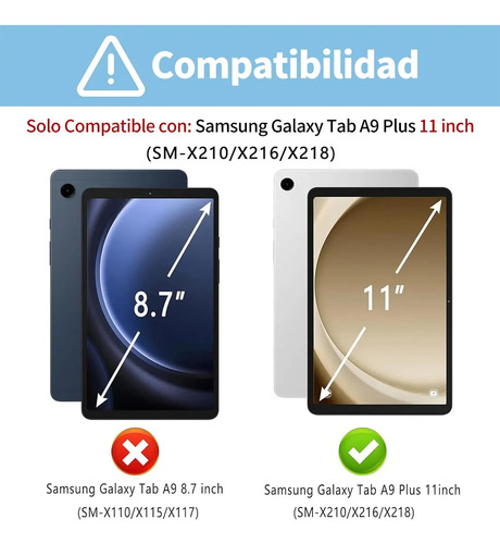 Funda Teclado Ñ Mouse Para Galaxy Tab A9+plus X210/x216/x218 Negro