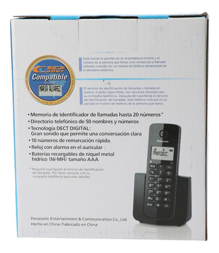 Telefono Inalambrico Panasonic Kx-tgb110meb Digital Negro