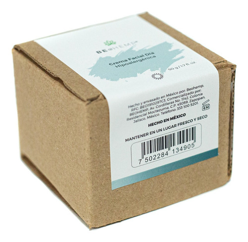Crema Hipoalergénica Día, Con Protector Solar Beohemp 50 G Momento De Aplicación Día Tipo De Piel Hipoalergenica