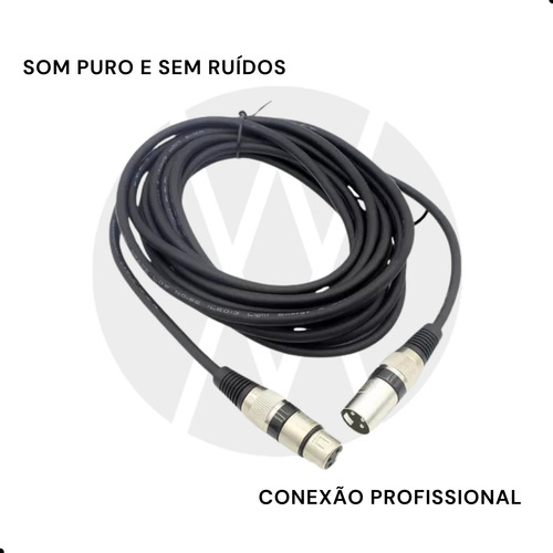 Combo 10 Cabos Balanceados Para Dmx Xlr Áudio Limpo 1,5m