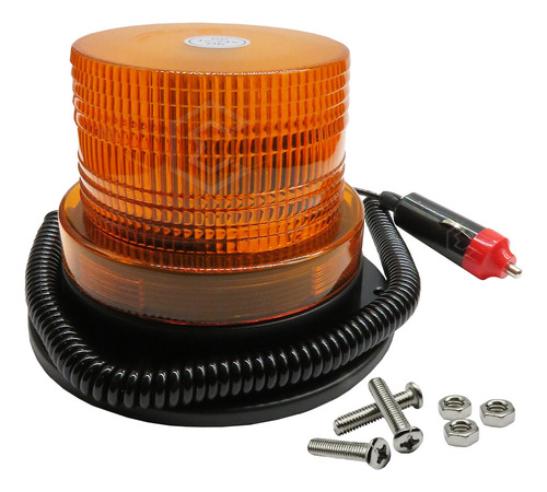 Torreta De Led Ambar Estrobo Uso Rudo Con Iman Ip67 12-24v
