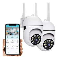 YUTUCAM Cámara De Seguridad Exterior 2 PCS 2.4Ghz WiFi Con HD 1080P PTZ Foco 360° Alarma Cámara De Vigilancia 3MP Visión Nocturna Audio Bidireccional Detección de Movimiento Seguimiento Automático