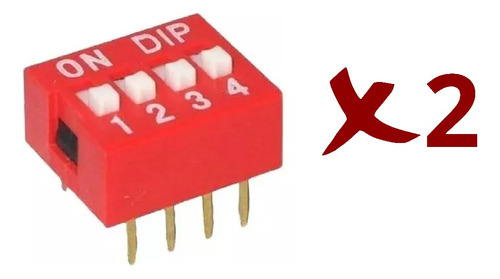 Dip Switch Interruptor Deslizante 4 Posiciones Pack De 2
