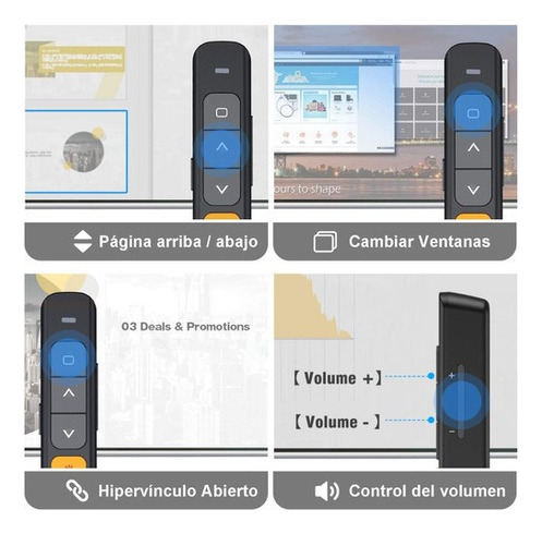 . 1 Bolígrafo Puntero Presentador Láser Inalámbrico