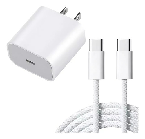 Cargador 20w Carga Rápida Para iPhone Android Entrada Tipo C