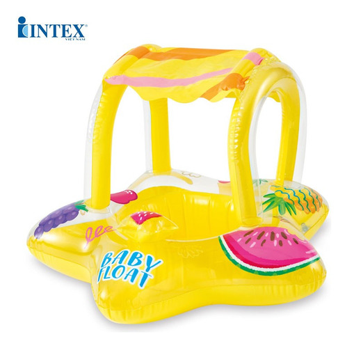 Flotador Salvavida Inflable De Estrella Con Techo Bebe Intex