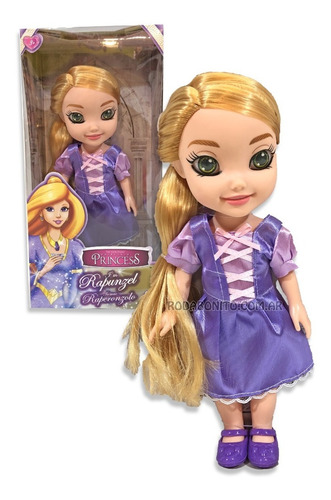 Princesa Rapunzel 26 Cm De Alto Princesas Ojos Tipo Reales