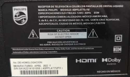 Philips 40pfl4775/f8 (Usado)