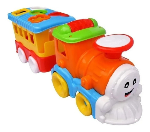 Imagen 2 de 5 de Tren Con Vagón Encastre De Juguete 40cm 711 Riva
