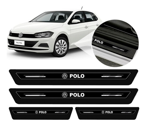 Soleira Protetor Porta Platinum Vw Novo Polo 2018 2019 2020 