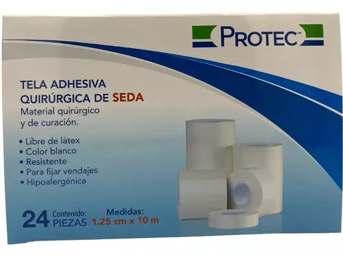 Cinta Tela Adhesiva De Seda Protec 1.25cmx10m C/24 Rollo Bco