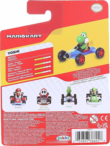 Mario Kart Jakks Nintendo Yoshi In Blue Mach 8 Vehicle