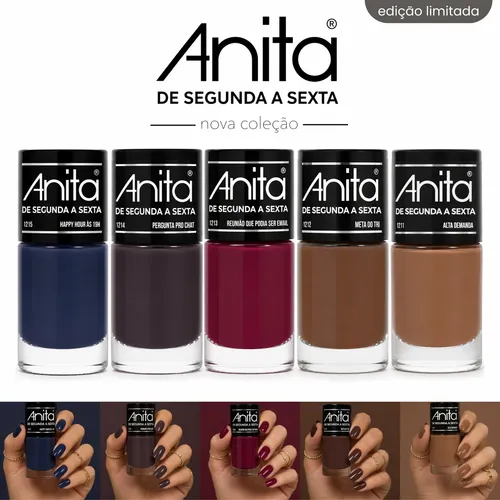 Kit Esmaltes Anita Nova Coleção De Segunda À Sexta Cremosos Novas Cores