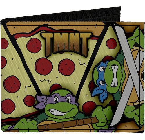 Billetera De Dos Paneles,canvas Bi-fold Wallet - Tmnt Turtle