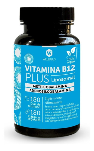 Vitamina B12 Plus Liposomal | Metilcobalamina | 180 Caps.