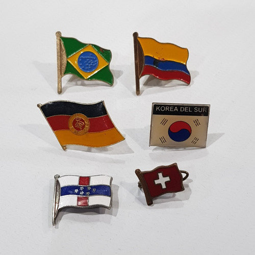 Imagen 5 de 10 de Antiguos Pines Banderas Del Mundo Colección Lote Mag 59845
