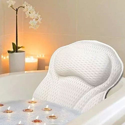 Cojín de bañera, almohada de baño de cuerpo completo, almohada de baño y  asiento para bañera de hidromasaje, suave y transpirable, plegable