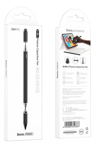 Lápiz Digital Tactil Optico Pen Touch 3 En 1 Hoco Gm111