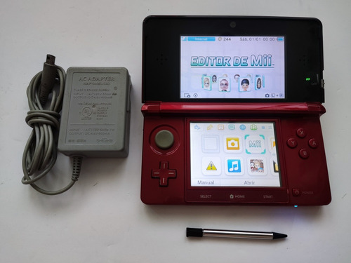 Consola Nintendo 3ds Roja Excelente + Cargador + Juegos