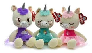 Peluche Unicornio Parado 25cm Con Vestido Niñas Nena - 1640