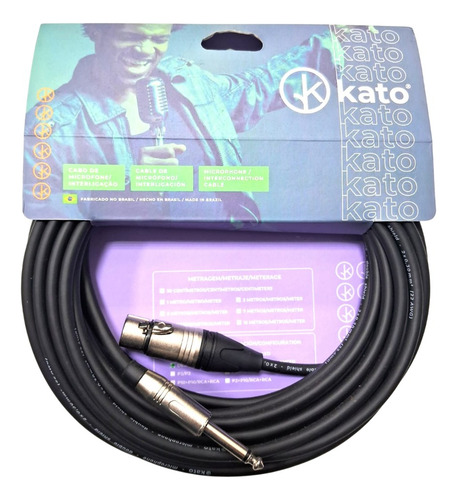 Cabo Microfone Xlr Femea P10 10 Metros Tipo Neutrik Premium