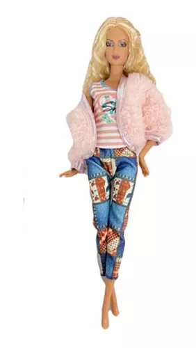 Blusa Vestido P/ Boneca Barbie Sapatos Roupa Inverno Fashion