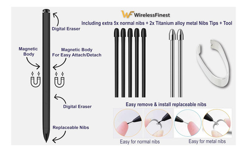 Emr Stylus Reportación De 2 Penes 2 Pen La Eraser + Magnétic