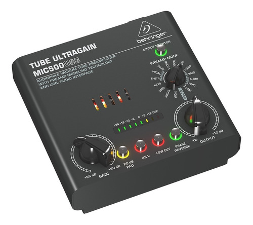 Preamplificador E Interfaz Usb Behringer Mic500usb