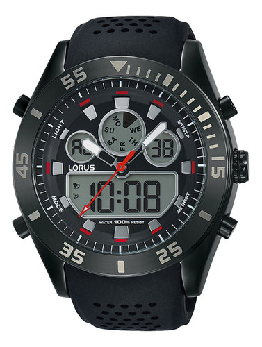 Reloj Lorus Para Hombre R2335lx9, Negro Silicon Wr 30m.