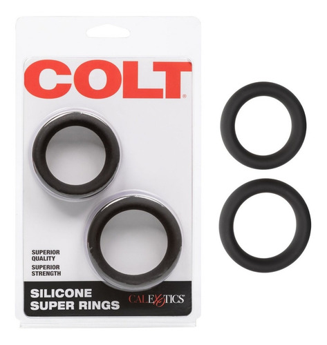 Anillo Pene Silicon 2pz Cock Ring Colt Set Prolonga Erección Color Negro