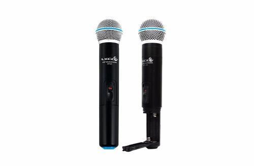 Imagem 5 de 5 de Microfone Lyco Uh02 Mm Uhf Sem Fio Duplo Mão/mão Com Maleta