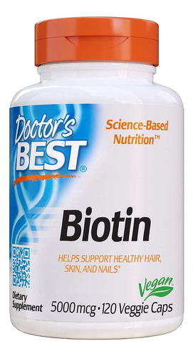 Biotina 5000 Mcg Doctor's Best 120 Veggie Caps