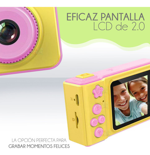 Slim Company Camara Para Niños Hd 3 Mpx 720p Jueguete Color Amarillo