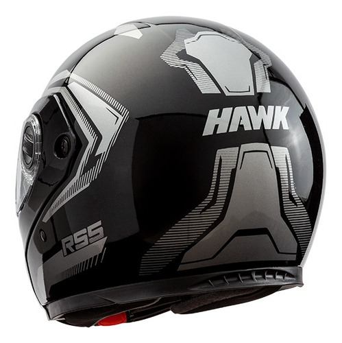 Casco Moto Hawk Rs5 Vector Resistance Rebatible Doble Visor Color Negro Brillante Tamaño Del Casco L