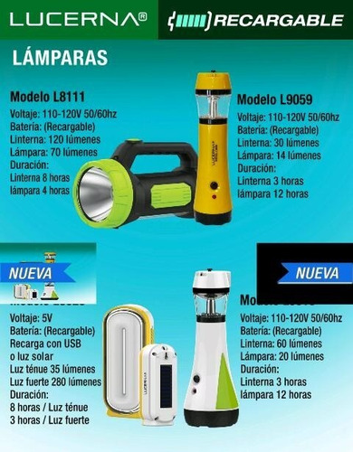 Imagen 4 de 6 de Linterna-lámpara De Led Recargable Lucerna