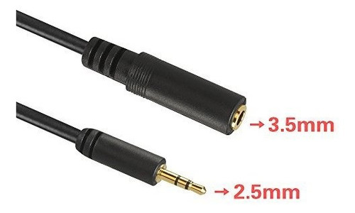 Adaptador De Cable Estereo Hembra Vce De 2,5 Mm Macho A 3,5