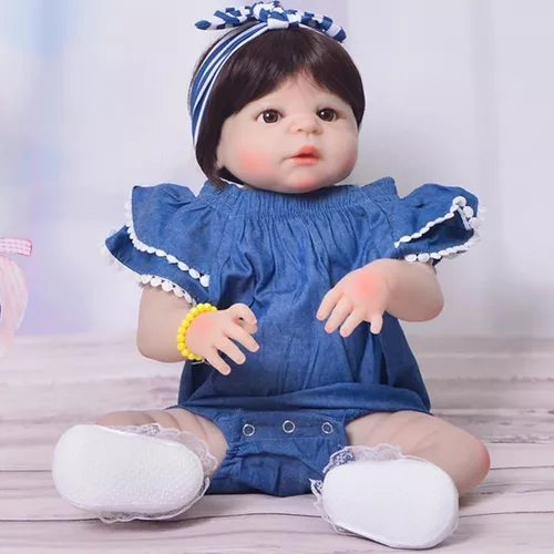 Bebê Reborn Real Menina Boneca 100% Silicone Pronta Entrega - R$ 439,9