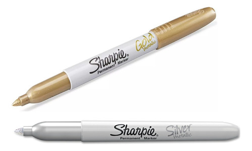 Sharpie Dorado Y Plateado Punta Fina X2 Unidades