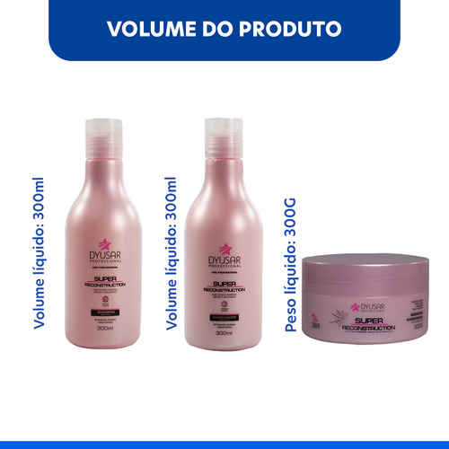 Kit Shampoo Máscara Condicionador De Reconstrução Capilar