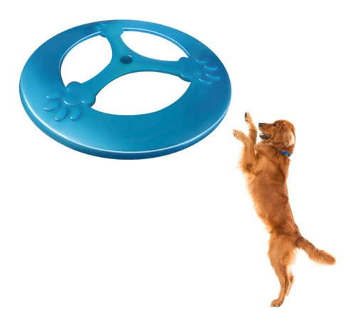 Frisbee Brinquedo Cães Disco Voador Em Pp 25 Cm Furacão Pet Cor Azul