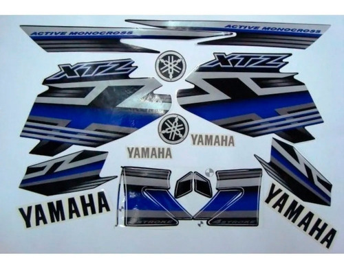 Kit Adesivo Jogo Faixas Yamaha Xtz 125 2010 Preta