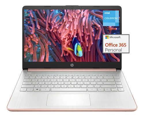 HP Stream Laptop 14" 16GB Intel Celeron N4120 Windows 11S Color Rosa Metálico