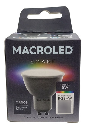 Lámpara Led Dicroica Wifi 5w Smart Rgb Fria Calida Macroled