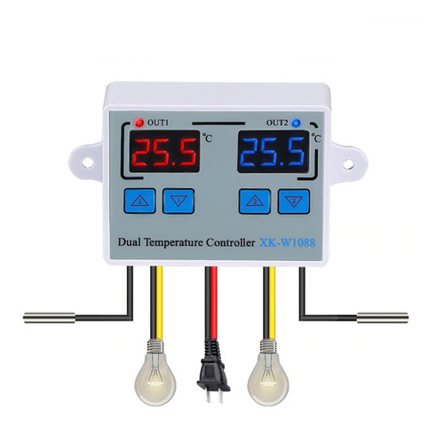 Dual Digital Thermostat Temperature Controller Two Relay