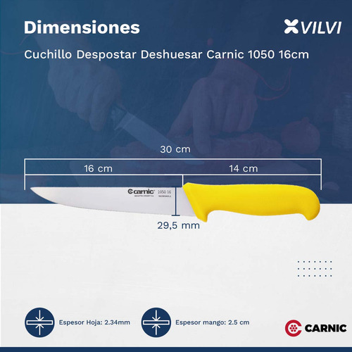 Set 12 Cuchillos Despostar Recto Carnic Acero Inox 1050 16cm
