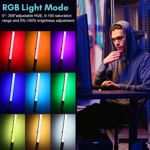 Sjpm Tubo Led, Luces Led, Tubo Led Inalámbrico De 20 W, Con