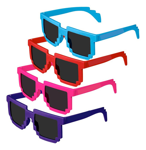 Anteojos Gafas Sol Bits Pack X 8 Lentes Pixelados Cotillon Color Surtidos