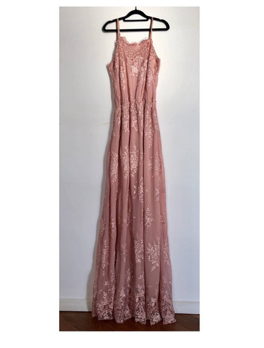 Vestido Longo Rose Novo Em Renda Patrícia Bonaldi